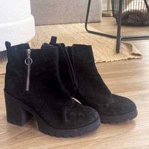 Black heeled booties
